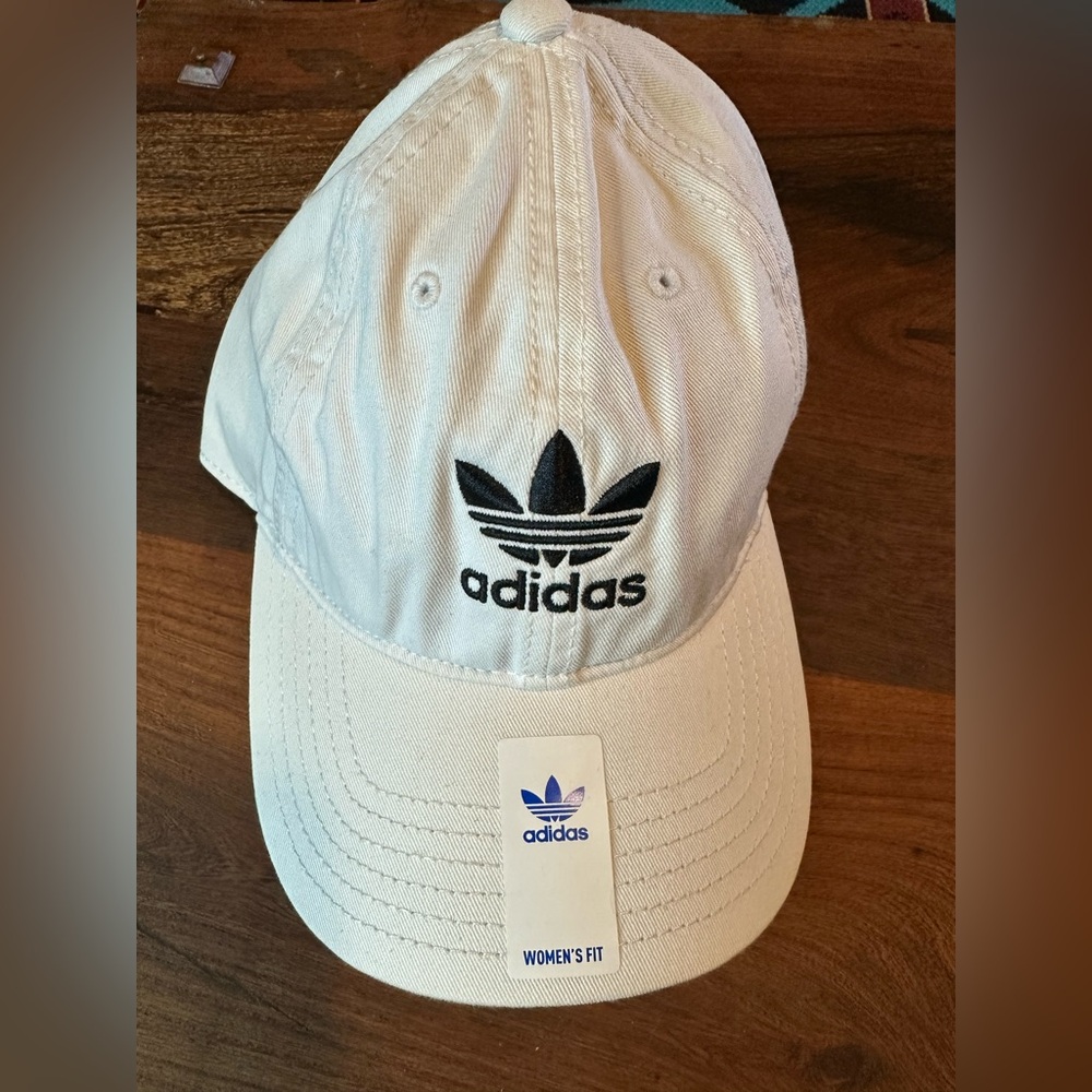 Adidas White Cap with Black Trefoil Logo